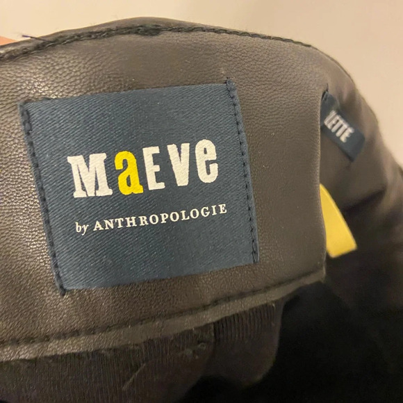 NWT Maeve The Collette Cropped Wide Leg Faux Leather Pant Black PETITE Size 31 - Picture 6 of 9